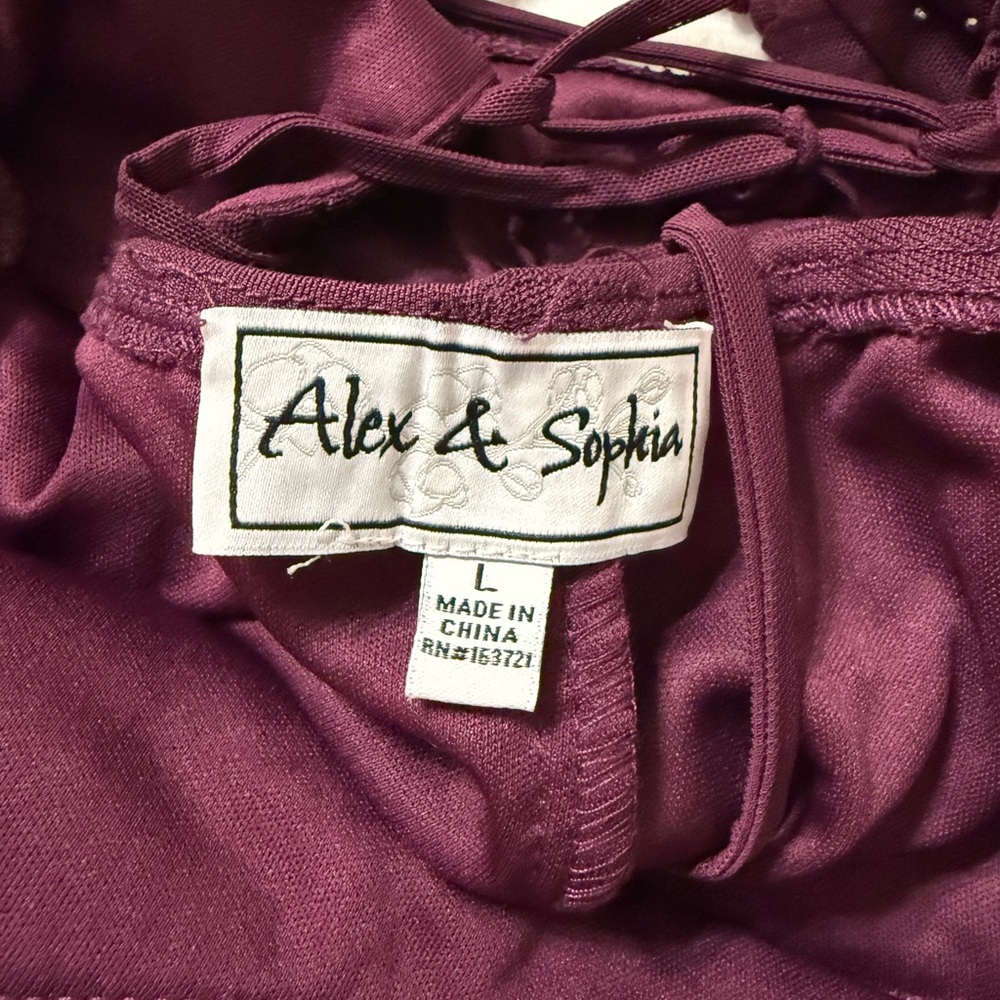 Macy's Burgundy Ruched Crop Top - Picture 4 of 5